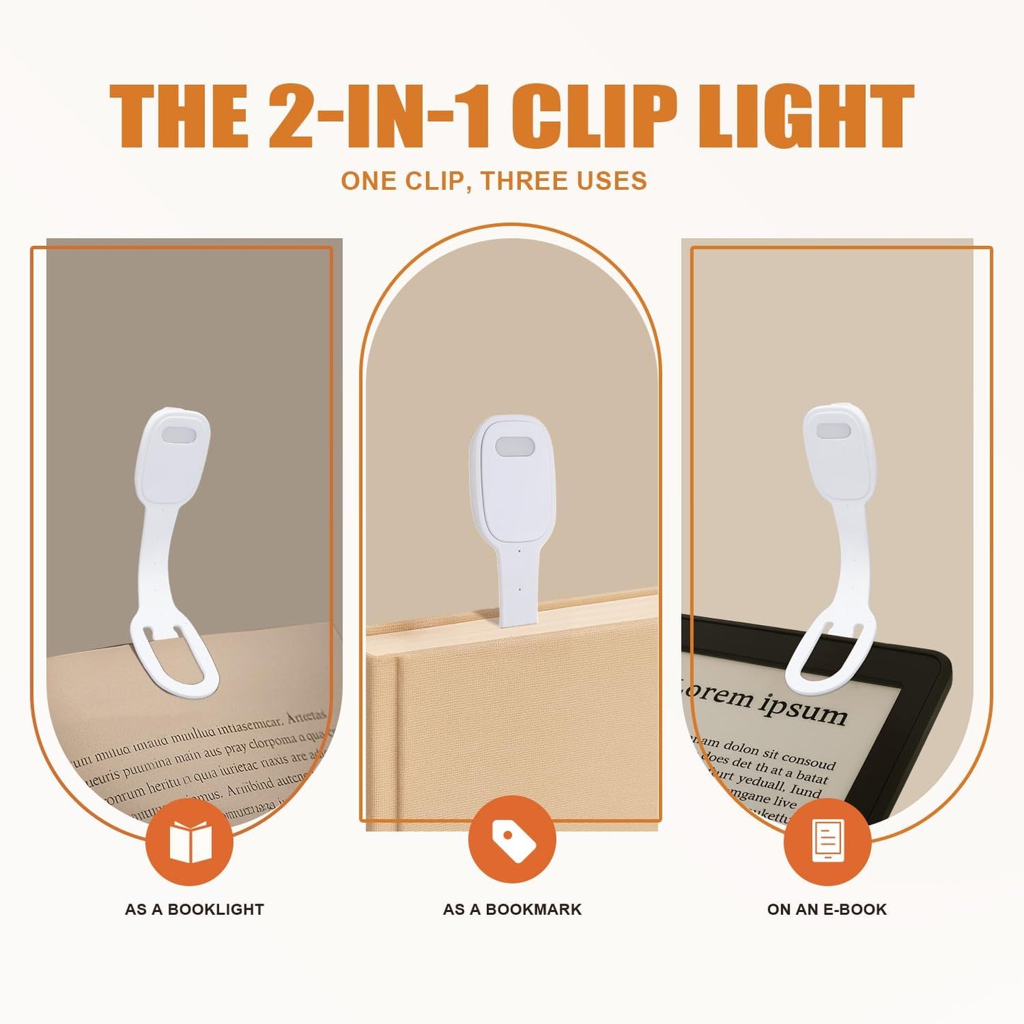 Rechargeable Kids Book Light, Cute Bookmark Reading Light for Kids, Dimmable Portable LED Book Light for Reading in Bed, Eye-Caring Bedtime Reading Lamp for Children & Travel, Black