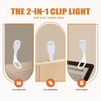Rechargeable Kids Book Light, Cute Bookmark Reading Light for Kids, Dimmable Portable LED Book Light for Reading in Bed, Eye-Caring Bedtime Reading Lamp for Children & Travel, Black