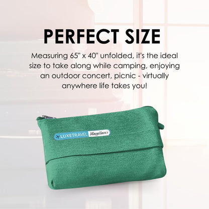 SAGEFINDS Airplane Travel Blanket | Compact Throw Blanket for Camping and Hiking | Converts into a Pillow | Travel Gift | Soft Jersey Knit | Fits in Backpack | Attaches to Luggage | Travel Essential