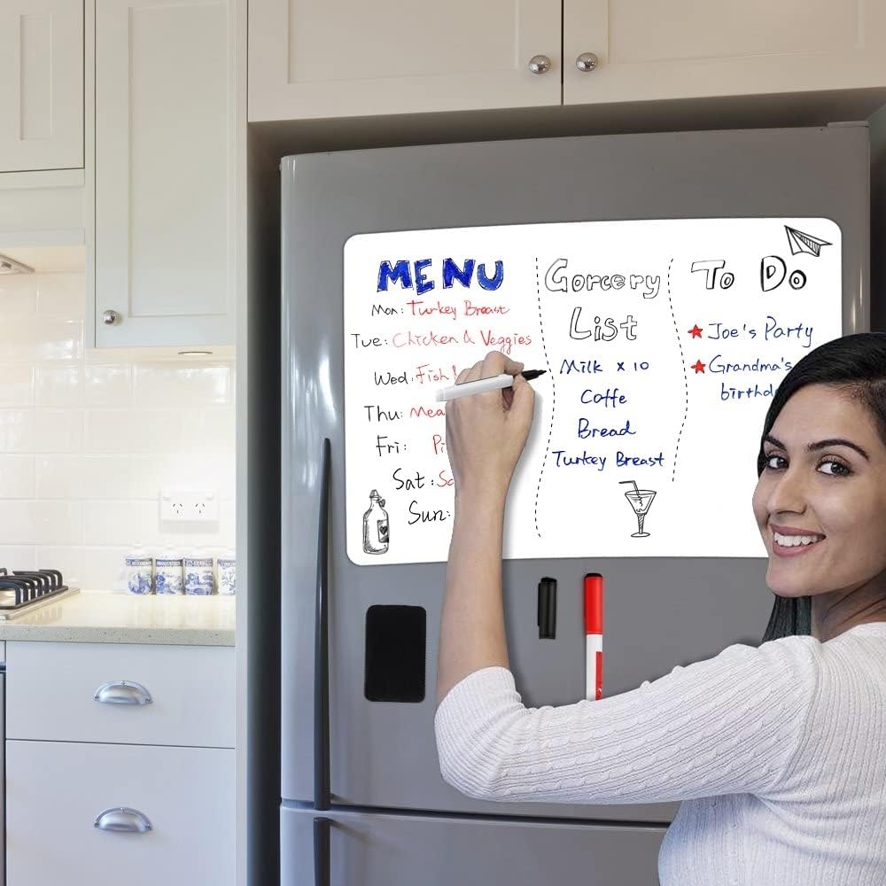 Magnetic Dry Erase Board Fridge Whiteboard Sheet 20"x13"