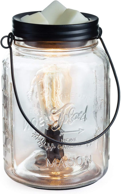 Candle Warmers ETC. Vintage Bulb Illumination Fragrance Warmer- Light-Up Warmer for Warming Scented Candle Wax Melts and Tarts to Freshen Room, Apothecary