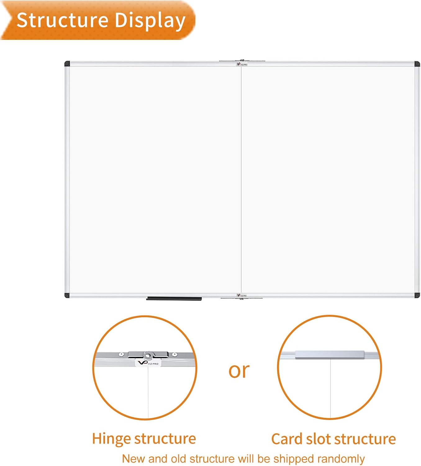 VIZ-PRO Magnetic Dry Erase Board, 36 X 24 Inches, Silver Aluminium Frame