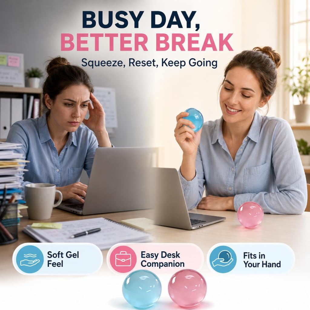 Squishy Textured Stress Balls 3pcs, Soft Memory Gel Squeeze Balls Fidget Toys for Kids/Adults Hand Exercises, Party Favors Anxiety Relief Squeeze Ball