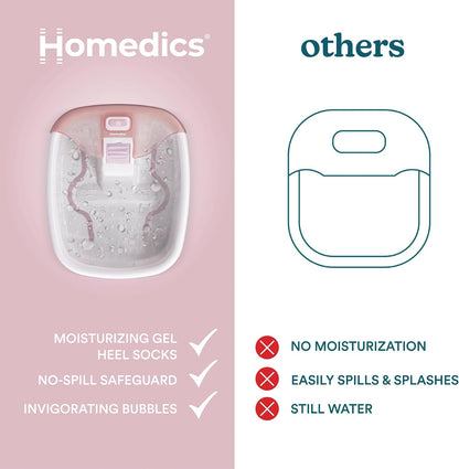 HoMedics Bubble Bliss Deluxe Foot Spa with Heat Massaging Arch, 3 Acupressure Attachments, Splash Guard, Raised Nodes Creates Bubbles, Improves Circulation, Soothe Tired Muscles