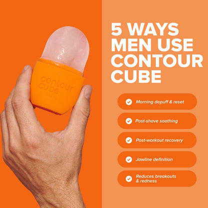 Contour Cube Original - Ice Roller for Sculpting & De-Puffing - Face Ice Roller & Massager with BPA-Free Silicone - Ice Mold for Face - Skin Care Tools for Daily Skincare (180ml) - Marble