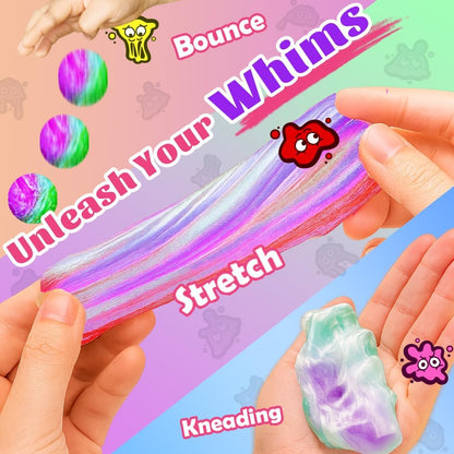 WATERELF Galaxy Putty Slime for Kids - Children's Day Gift, Fidget Sensory Artistic Therapy Putty Toys for Boys Girls Adults, Stress Relief Non-Sticky, 3.11 Inch 3.2 Oz – Golden/Red
