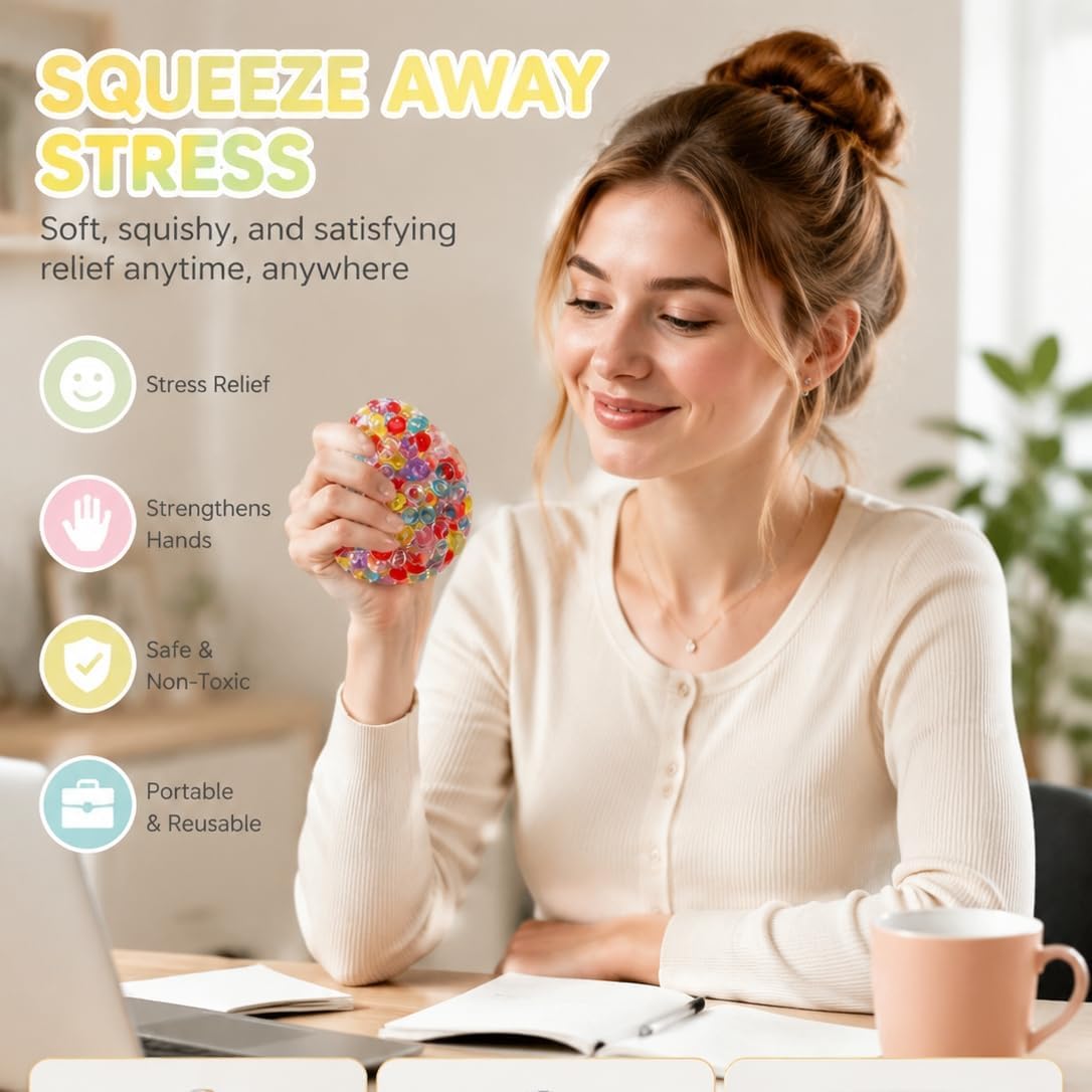 Crunchy Squishy Stress Ball Toys, Sensory Squishy Toys, Squeeze Balls Fidget Toys for Adults,Grape Noisy Squishy Ball for Relieve Stress. 1 Pack