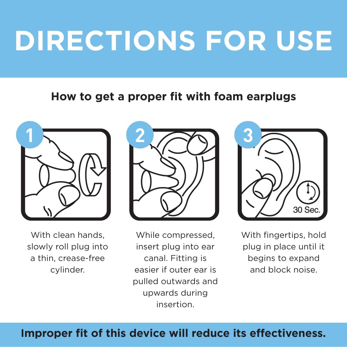 Amazon Basic Care Soft Foam Noise Cancelling Earplugs for Concerts, Hearing Protection, 100 Count (1 Pack of 50 Pairs)