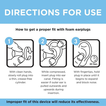 Amazon Basic Care Soft Foam Noise Cancelling Earplugs for Concerts, Hearing Protection, 100 Count (1 Pack of 50 Pairs)