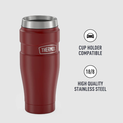 THERMOS Stainless King Vacuum-Insulated Travel Tumbler, 16 Ounce, Matte Steel