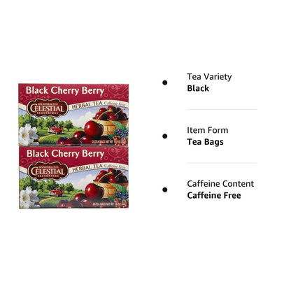 Celestial Seasonings Black Cherry Berry Tea Bags, 20 Count (Pack of 2)