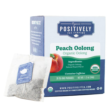 Positively Tea, Organic Peach Oolong Tea Bags, 20 Count