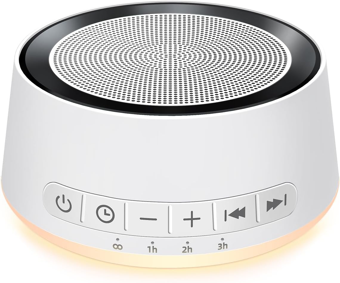 Sound Machine Night Light White Noise Machine with 30 Soothing Sounds 12 Colors Night Light Sleep Machine for Baby Kids Adults Brown Pink Nosie Machine with 32 Volume Levels for Office Home Travel