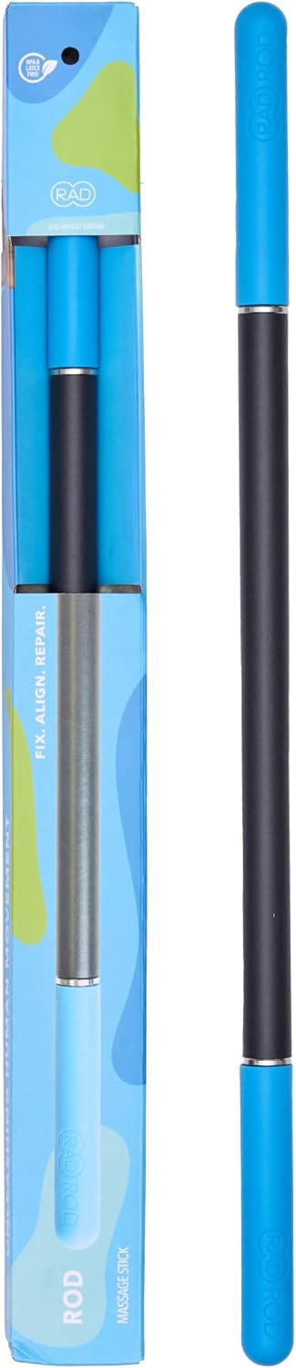RAD 2-in-1 Muscle Flushing Kit – Includes Exercise Foam Roller & Massage Roller Stick – Deep Tissue Myofascial Release, Muscle Recovery Tools for Mobility & Performance