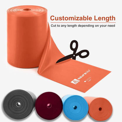 A AZURELIFE Professional Individual Exercise Resistance Bands, Single 5, 6,7 Ft or 8 Yards Elastic Bands, Non-Latex Stretch Bands for PT, Yoga, Pilates, Rehab, at-Home or The Gym Workouts