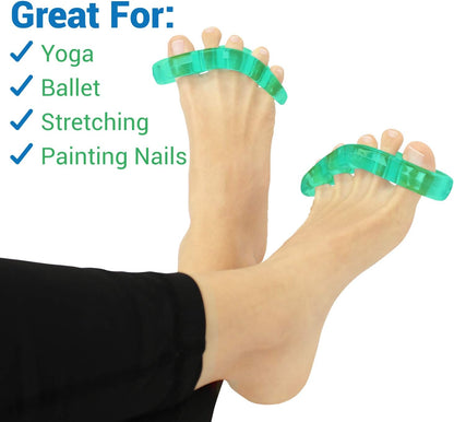 VIVEsole Toe Separators for Men & Women Medium (2 Pairs) - Silicone Gel Spreaders - Therapeutic Spa Stretchers for Plantar Fasciitis, Bunions, Overlapping Hammer Toe Spacers - Metatarsal Yoga Cushion
