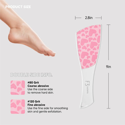 S-Line Emery Foot File, Colossal Double-Sided Pedicure Tool, Effective for Cracked Heel, Ergonomic Design for Easy Grip (White)