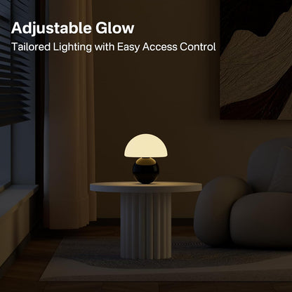 Dawnwake Mushroom Lamp Table Lamp for Bedroom,Desk Bedside Small Lamps for Living Room Night Stands,Mushroom Decor Cute Mini Modern Mid Century Lamps,Unique Aesthetic Home Living Room Decor(White)