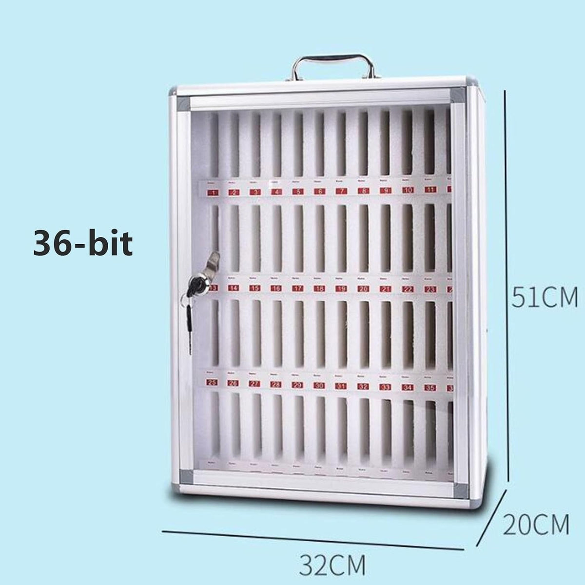 Transparent Acrylic Phone Charging Station with Lock for 24 Devicessecure Mobile Device Nizer for Office Desks and Workspaces1260 Bit Capacity,Argenté.-36 Bits