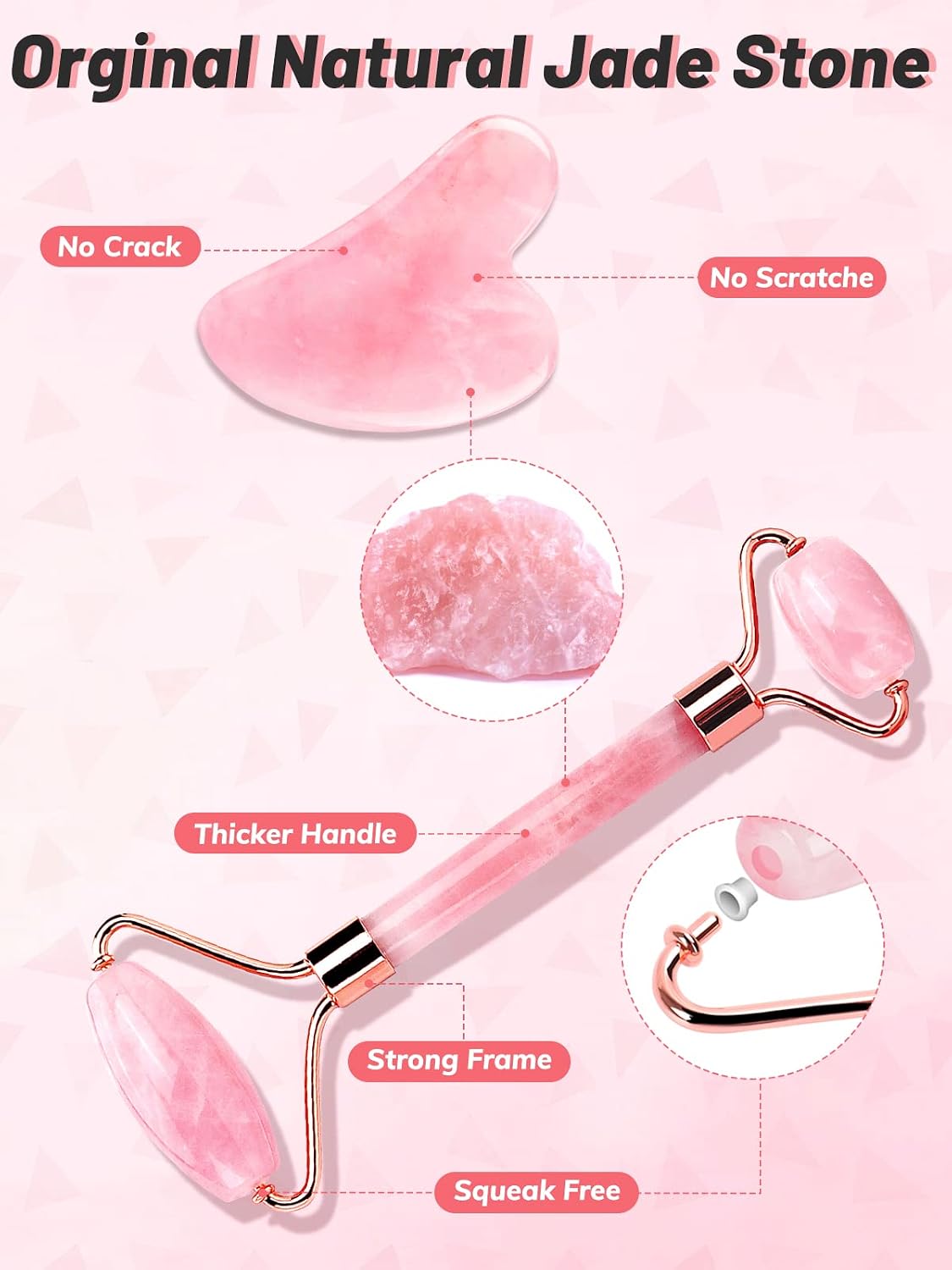 Deciniee Gua Sha Face Roller Tools: Jade Roller Facial Tools for Skin Care - Facial Massager for Face, Eyes, Neck, Relieve Fine Lines and Wrinkles