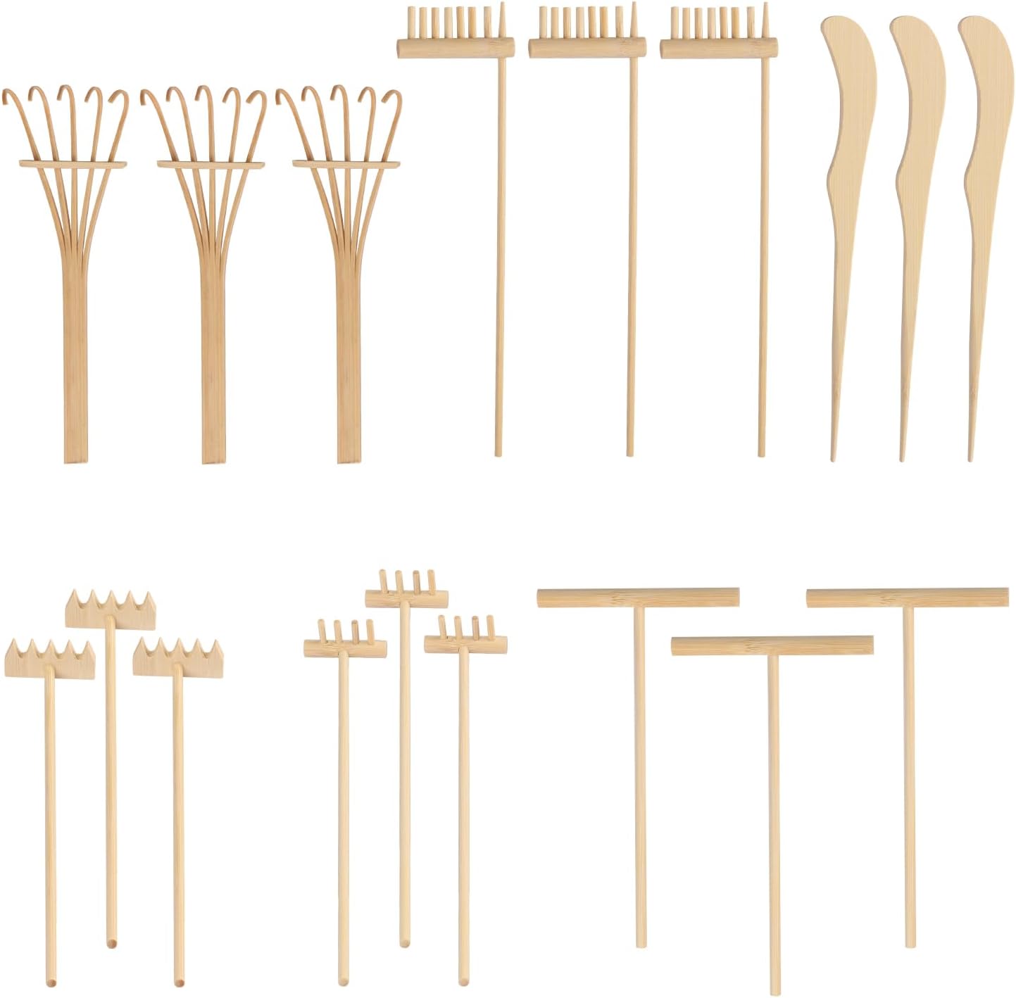 24 PCS DIY Sand Zen Garden Tools, Mini Zen Garden Rake Sets for Serenity and Spiritual Meditation, Tasteful and Elegant Zen Garden Accessories for Home Decor, and Father or Mother's Gift, by GNIEMCKIN