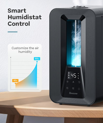 BREEZOME 6L Cool Mist Humidifier for Bedroom 50H Runtime 7-Color Mood Light
