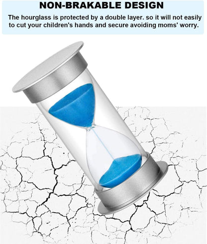 2 Minute Hourglass Sand Timer with Suction Cup,Unbreakable Sucker Sand Clock Timer 2 min,Plastic Mini Sand Watch,Rotatable Reloj De Arena for Kids Toothbrush(Blue)