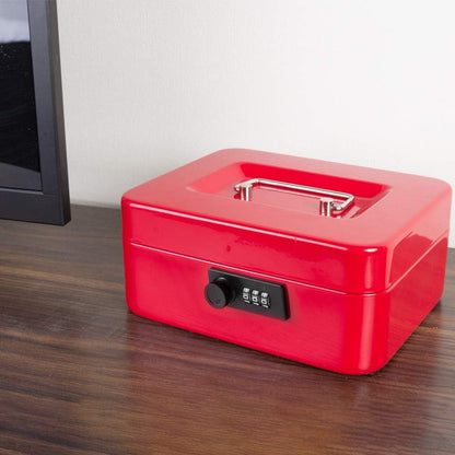 KYODOLED Small Cash Box with Combination Lock & Removable Money Tray, Black