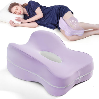 13" Extended-Length Knee Pillow for Side Sleepers with Full Thigh Support | Memory Foam Leg Pillow for Side Sleeping with Airflow Vent Reduces Heat – No Stiffening, Relieves Back/Hip/Knee Pain