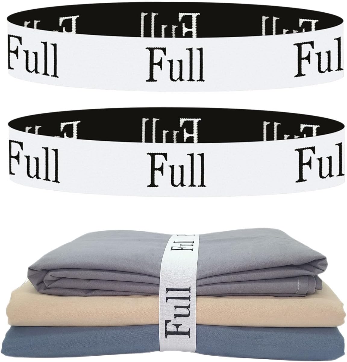 Bed Sheet Organizer Bands, Sheet Organizers and Storage Label Bands, Sheet Label for Bedding, Sheets Organizer for Closet,Sheet Keepers Linen Labels Bedding Bands (Queen)