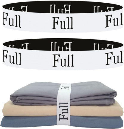 Bed Sheet Organizer Bands, Sheet Organizers and Storage Label Bands, Sheet Label for Bedding, Sheets Organizer for Closet,Sheet Keepers Linen Labels Bedding Bands (Queen)