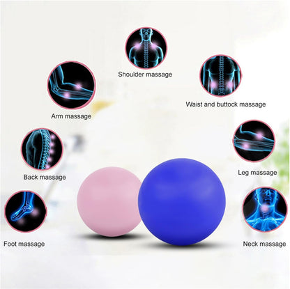 WOVTE Massage Lacrosse Ball for Sore Muscles, Shoulders, Neck, Back, Foot, Body, Deep Tissue, Trigger Point, Muscle Knots, Yoga and Myofascial Release (Blue)