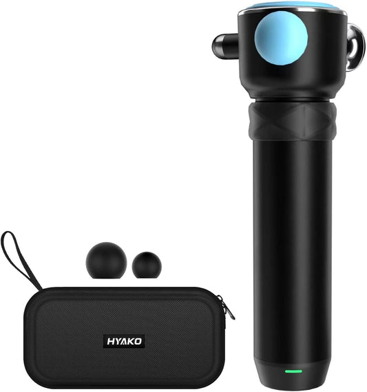 HYAKO Pro R1 Therapy Massager - Handheld Deep Tissue Vibration Massager for Full Body Pain Relief & Fascial limitation & Treats Sensitive Areas | Pressure Point Massage Tool (Upgraded)-Blue