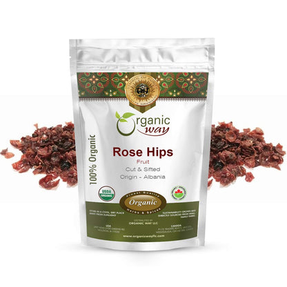 Organic Way Rosehips Fruit Seedless Cut & Sifted - Herbal Tea (4 Oz)