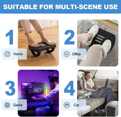 CasaZenith Under Desk Footrest, Foot Rest for Under Desk at Work, Ergonomic Foot Stool for Office Desks, Small Rocking Footrest with Massage Roller&Portable Handle, Leg Rest, 13" L x 9.2" W x 4.7" H