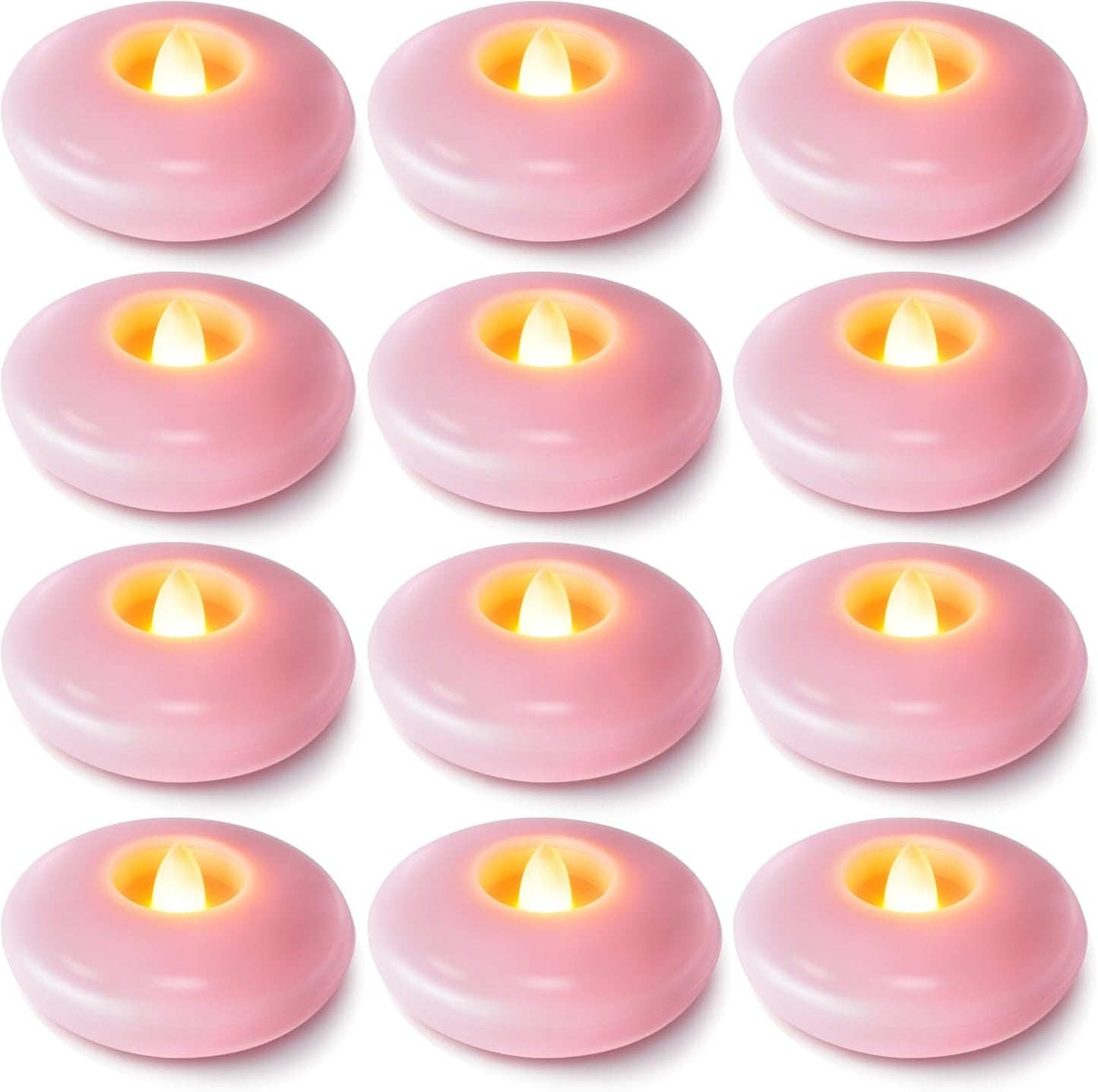 Homemory 24 Pack 3” Flameless Led Floating Candles, 200 Hour White Battery Operate Waterproof Tealights for Cylinder Vases, Centerpieces at Wedding Decor, Party, Pool