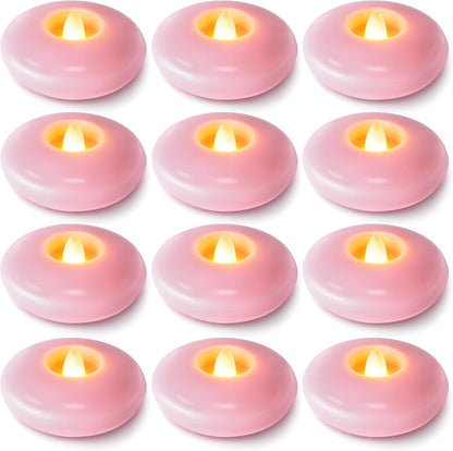 Homemory 24 Pack 3” Flameless Led Floating Candles, 200 Hour White Battery Operate Waterproof Tealights for Cylinder Vases, Centerpieces at Wedding Decor, Party, Pool