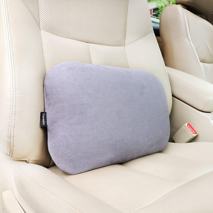 Carwales Emulsion Lumbar Support Pillow for Car Driving Seat Relax Soft Lower Back Support Home Office Chair Cushion Desk Accessories Waist Pain Relief Black