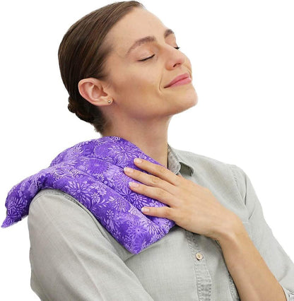 Nature Creation Microwaveable Herbal Heating Pad for Lumbar - Soothing Hot & Cold Therapy Pack for Lower Back- Soothing Relaxation, Warmth and Comfort - Lavender Flowers