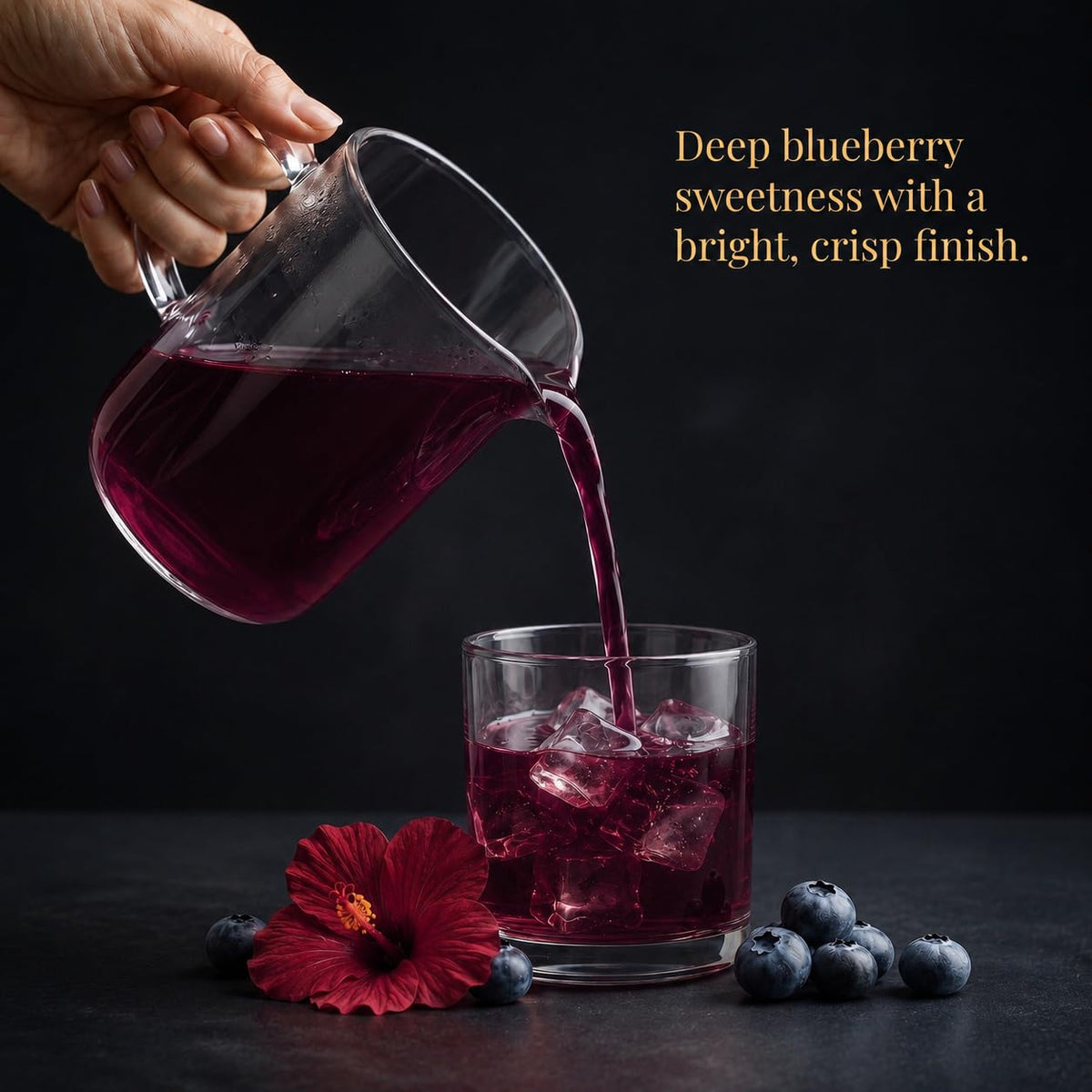 Leaf & Willow Blueberry Hibiscus Tea, Loose Leaf, Caffeine Free, Iced Tea