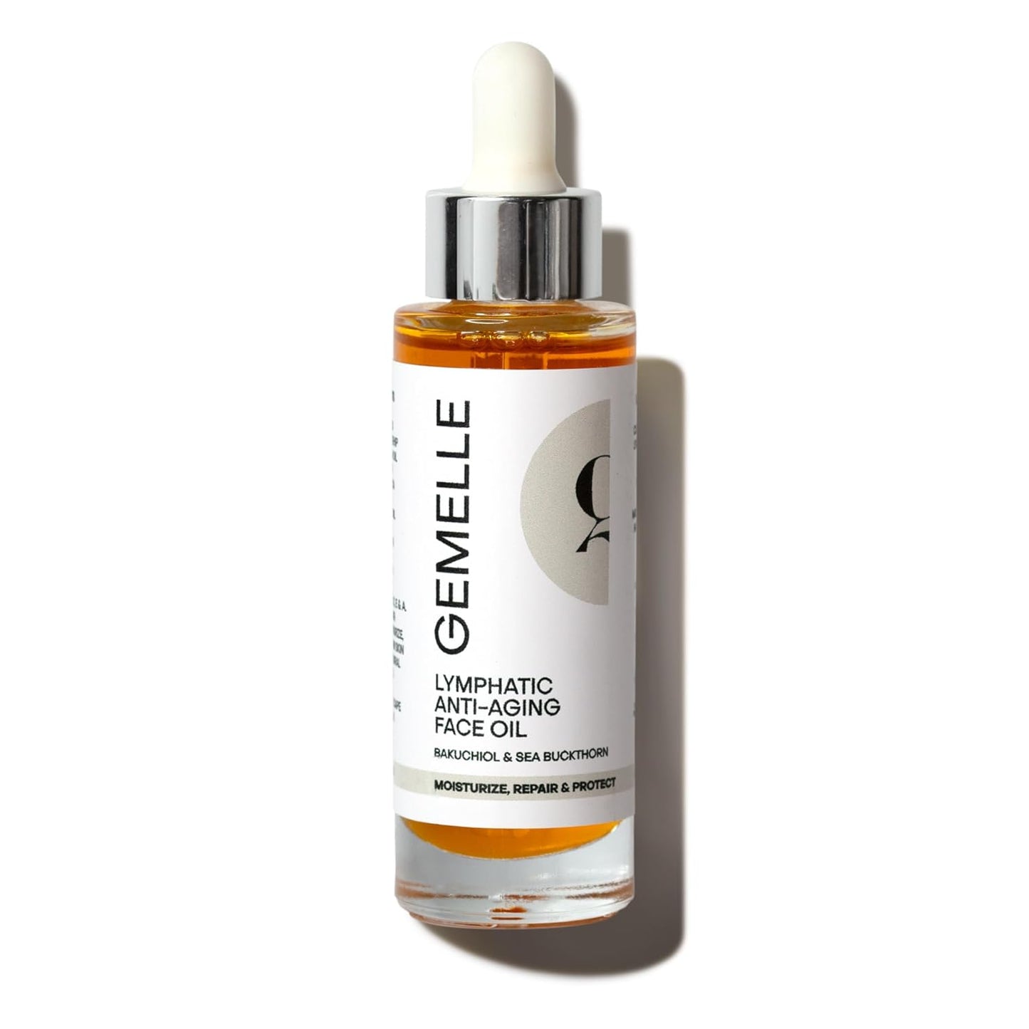 GEMELLE Lymphatic Gua Sha Face Oil | 10x Award Winner | Vitamin C,E & A | Detox, Plump, Sculpt, Hydrate | High-Altitude Rosehip | Natural Botanical for Gua Sha Facial Tools, Lymphatic Drainage - 15ml
