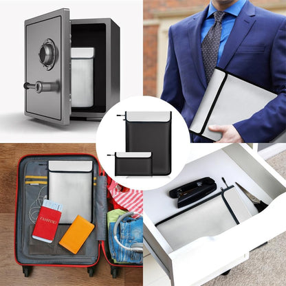Fireproof Waterproof Document Bag Upgraded Two Pockets - 4200℉ Protection