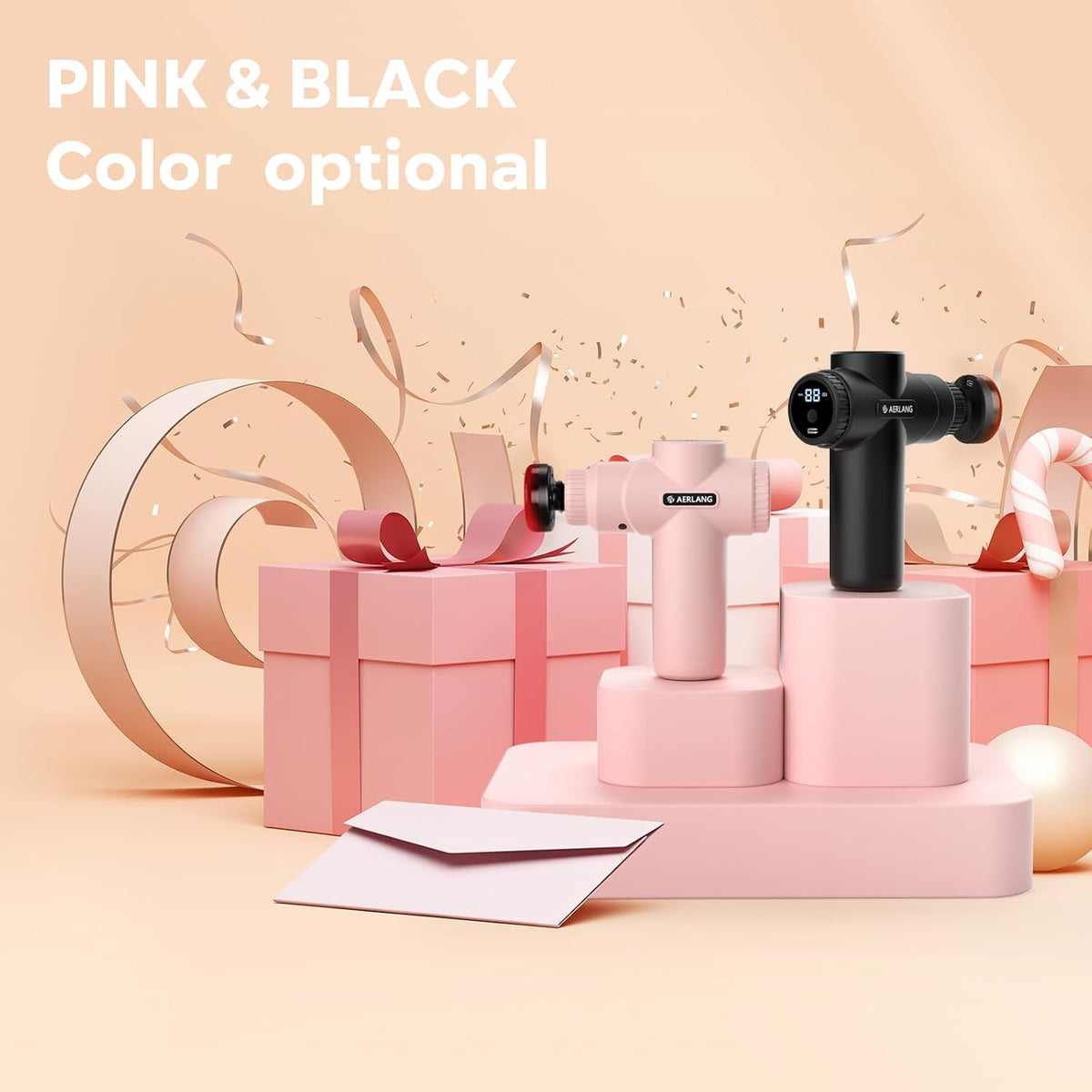 AERLANG Christmas Gift for Women Massage Gun with Heat deep Tissue Pink