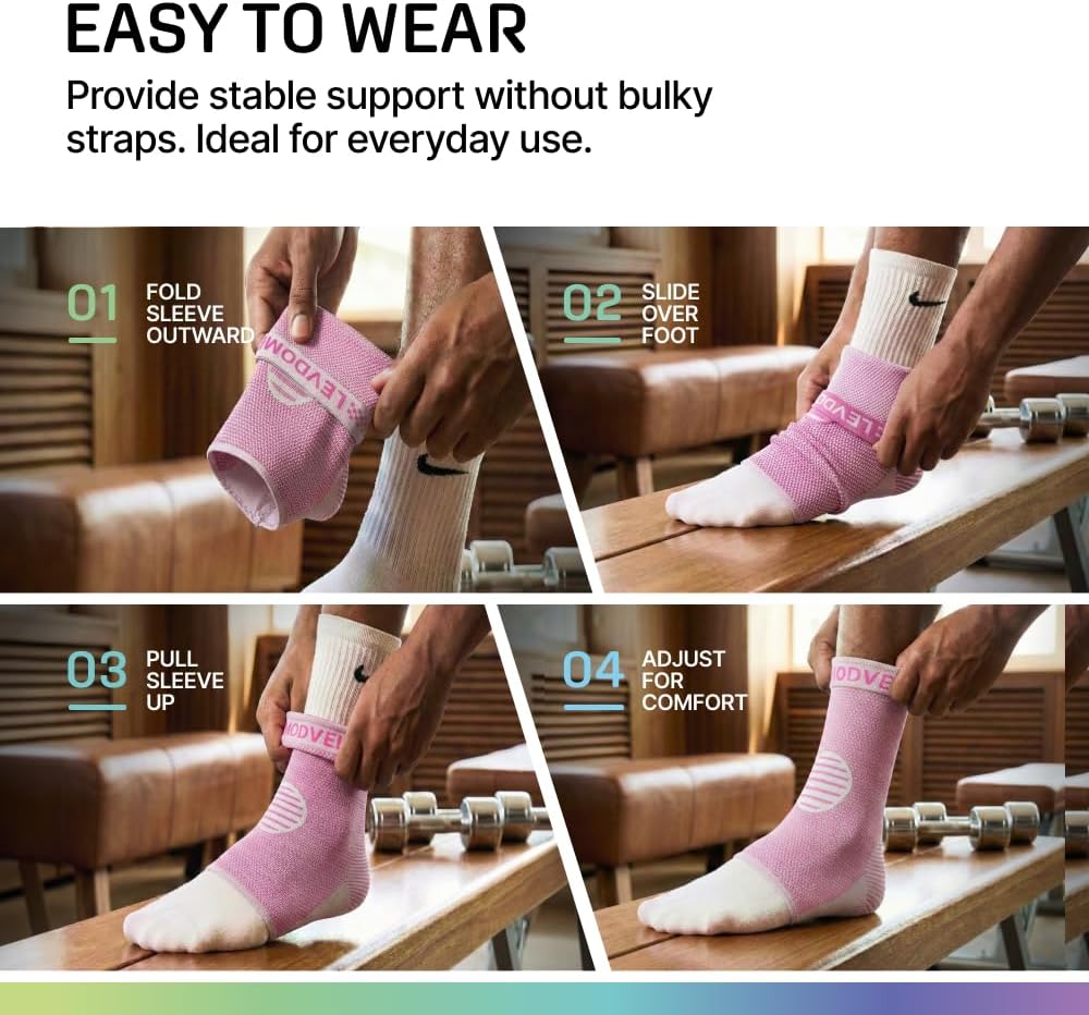 Modvel Foot & Ankle Brace Socks for Sprained Ankle Compression Sleeve - Foot Support for Women & Men - Tendonitis & Arthritis Ankle Brace Sports Running, Torn Ligaments & Women Stabilizing Ankle Wrap