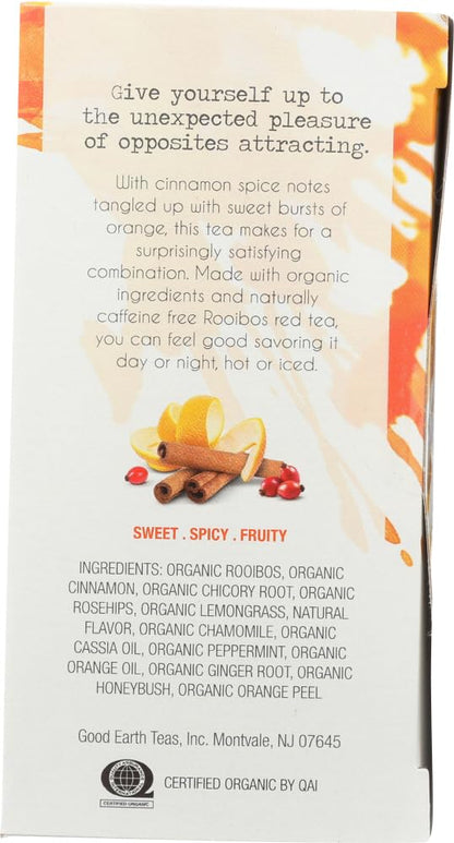 Good Earth Teas Organic Sweet and Spicy Caffeine Free Herbal ,18 Count (Pack of 4)