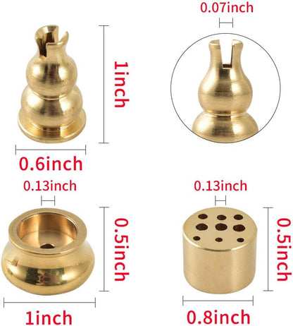 Incense Burner, Copper Incense Holder Cone Holder Gourd Incense Burner for Joss Stick, Tower Incense, Incense Coil (3 Styles)