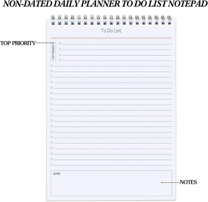 to Do List Notepad 3pcs/Set - Daily Planner Notepad Undated 60 Sheets Tear Off, 5.5" x 8.3" Planning Pad Checklist Productivity Note Pad for Work and Personal Organized