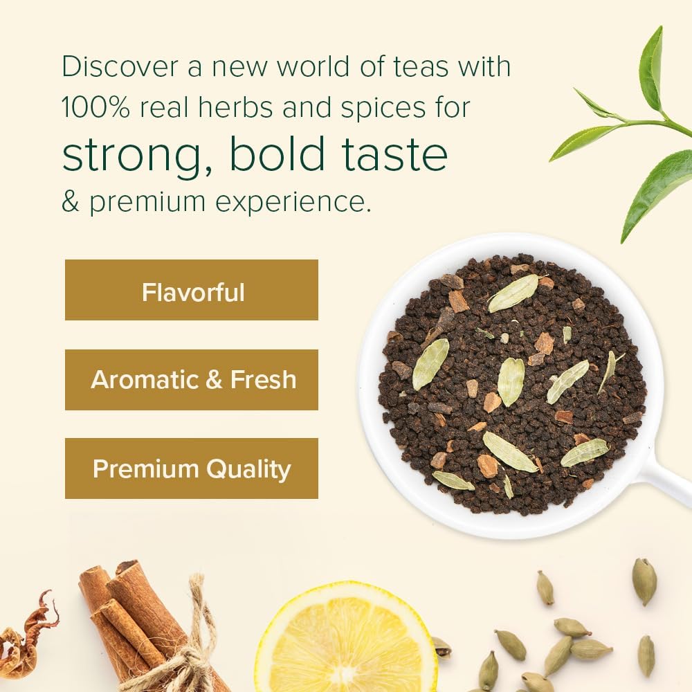 VAHDAM Top 10 Favourites Tea Sampler Set | Loose Leaf Tea (50+ Cups) | Tea Variety Pack with Green, Herbal, Black & Chai Brew | Vacuum Sealed For Freshness | Brew Hot & Col