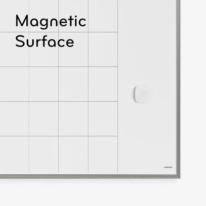 U Brands Magnetic Dry Erase Calendar White Board, 16" x 20", Silver Aluminum Frame, Includes Magnet and Marker