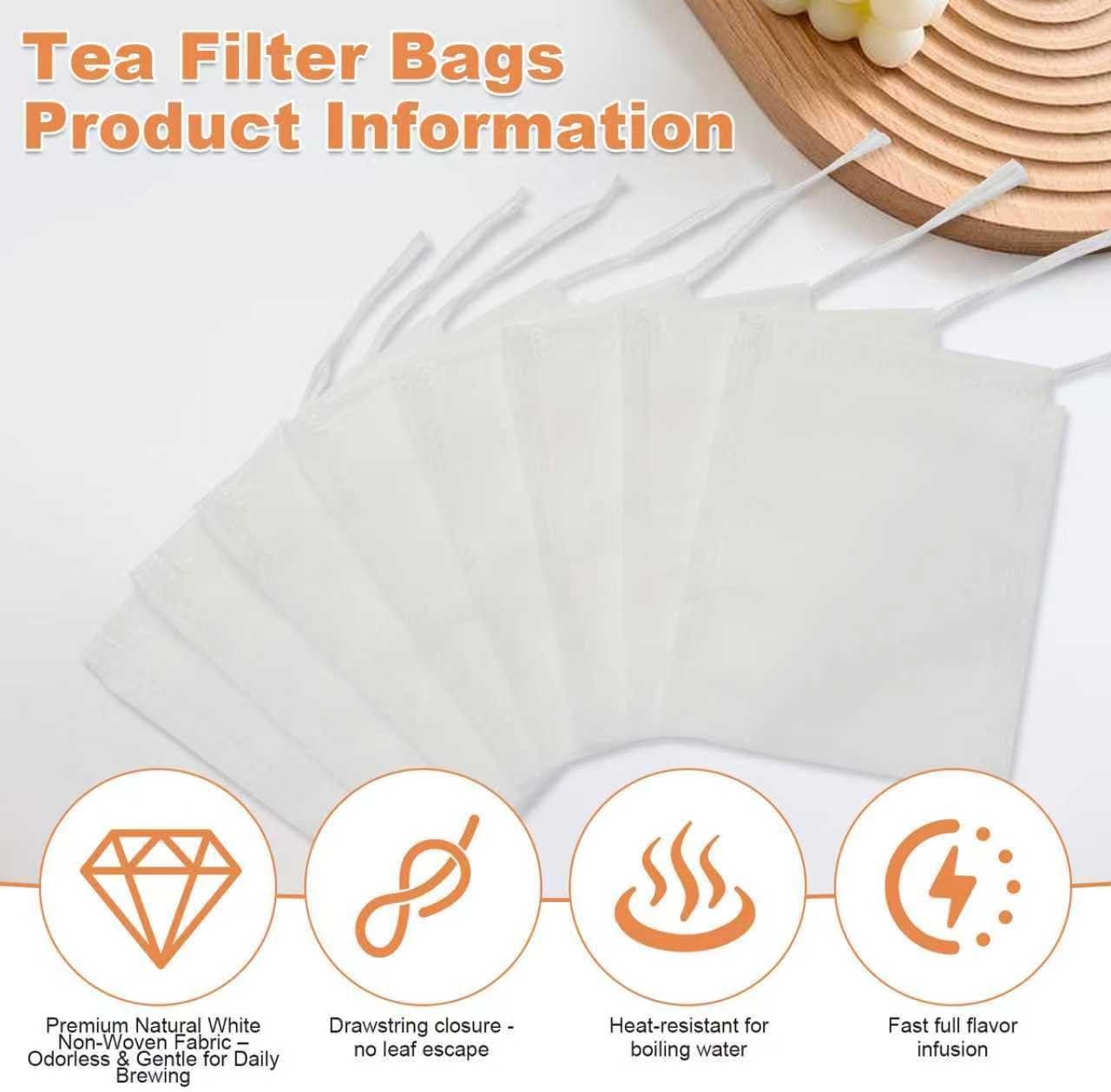 400 PCS Tea Bags for Loose Leaf Tea, 3.54" x 2.75" Tea Bags Empty, Disposable Drawstring Filter Bags of Food Grade Material | for Brewing Coffee, Spices, Cooking & DIY